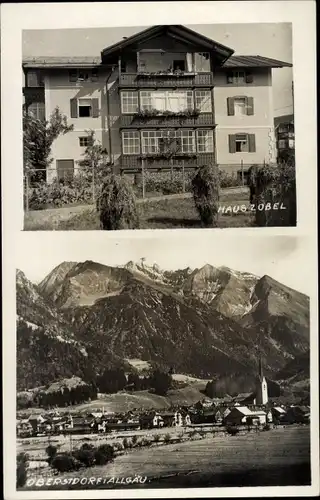 Ak Oberstdorf im Oberallgäu, Gesamtansicht, Haus Zobel