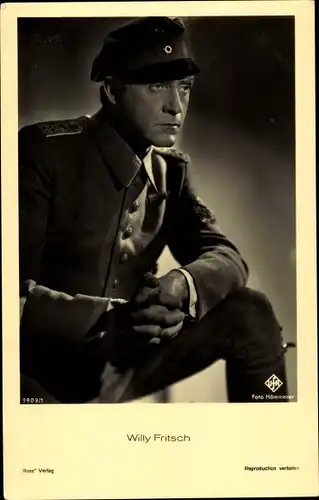 Ak Schauspieler Willy Fritsch, Portrait, Uniform, Filmkostüm, UFA