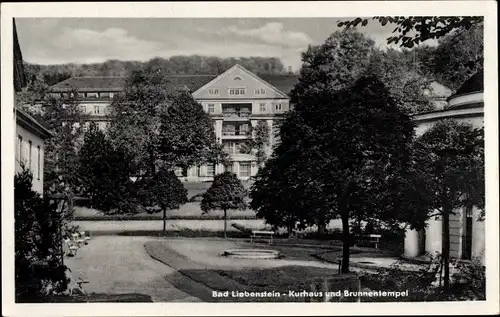 Ak Bad Liebenstein im Thüringer Wald, Kurhaus, Brunnentempel