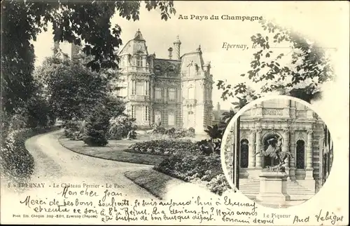 Ak Epernay Marne, Le Chateau Perrier, Le Parc