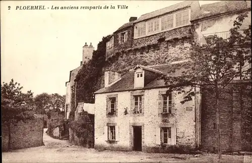 Ak Ploermel Morbihan, Die alten Stadtmauern