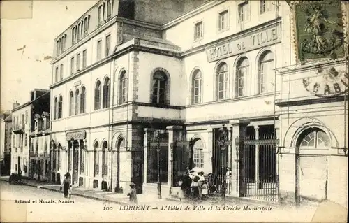 Ak Lorient Morbihan, Rathaus, Städtischer Kindergarten