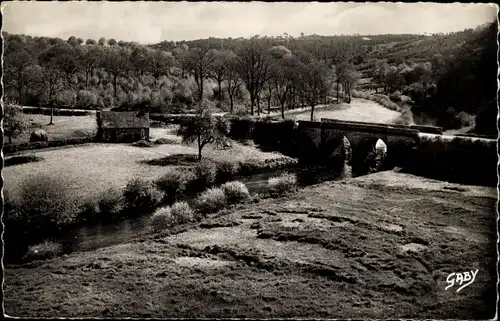 Ak Plouay Morbihan, La Vallée du Scorff, Pont du Pont Nehue