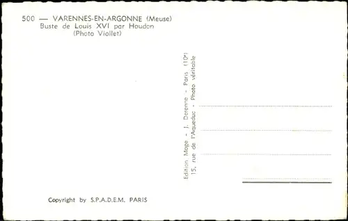 Ak Varennes en Argonne Meuse, Büste Ludwig XVI., Denkmal, Turm Ludwig XVI