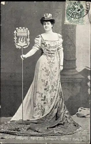 Ak Paris, Mi Careme 1905, Königin der Königinnen, Jeanne Troupel