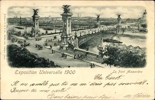 Litho Paris VIII, Weltausstellung 1900, Pont Alexandre