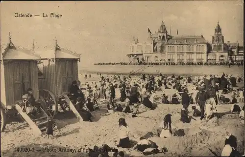 Ak Ostende Ostende Westflandern, La Plage