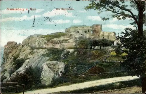 Ak Blankenburg am Harz, Burg Regenstein, Ruine