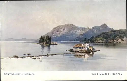 Künstler Ak Korfu Griechenland, Insel Odysseus