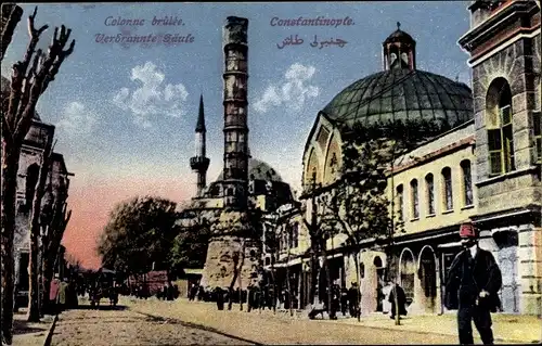 Ak Konstantinopel Istanbul Türkei, Verbrannte Säule, Konstantinssäule