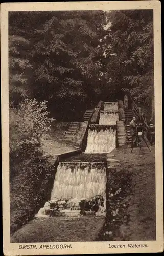 Ak Apeldoorn-Gelderland, Loenen-Wasserfall, Kamera