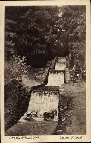 Ak Apeldoorn-Gelderland, Loenen-Wasserfall, Kamera