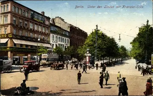 Ak Berlin Mitte, Unter den Linden, Kranzler-Ecke