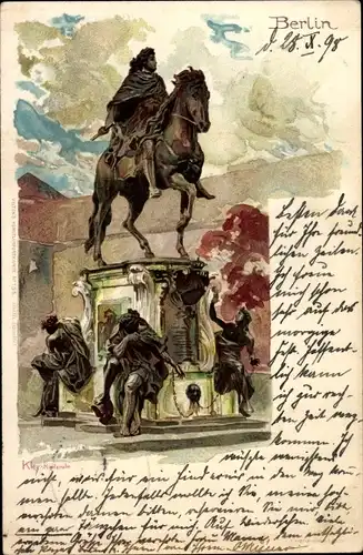 Künstler Litho Kley, Berlin Mitte, Großer Kurfürst, Reiterdenkmal