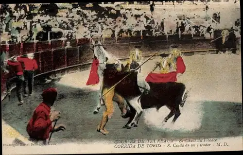 Ak Stierkampf, Sturz eines Picador