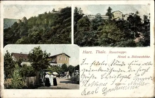 Ak Thale im Harz, Rosstrappe, Hotel, Bülowshöhe