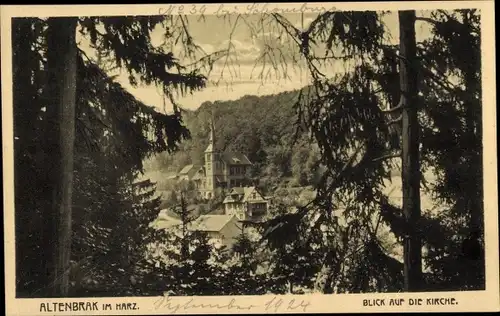 Ak Altenbrak Thale im Harz, Teilansicht, Kirche