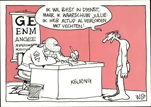 Künstler Ak Ich würde gerne in die Armee eintreten, aber ich warne Sie