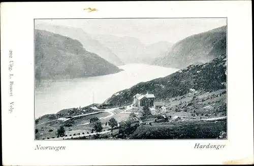 Ak Hardanger Norwegen, Haus mit Umgebung