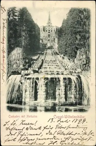 Ak Bad Wilhelmshöhe Kassel in Hessen, Kaskaden mit Herkules