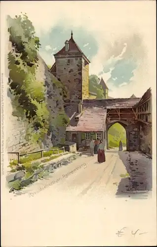 Künstler Litho Hammel, Otto, Rothenburg ob der Tauber, Koboldzeltertor, Meissner & Buch