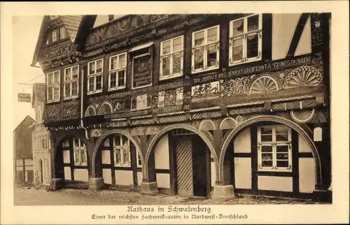 Ak Schieder Schwalenberg, Blick auf Rathaus, Fachwerk