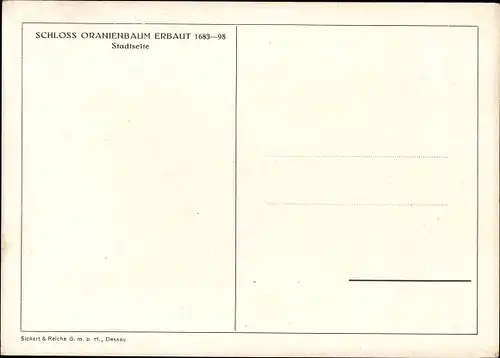 Ak Oranienbaum Wörlitz in Anhalt, Schloss, Stadtseite