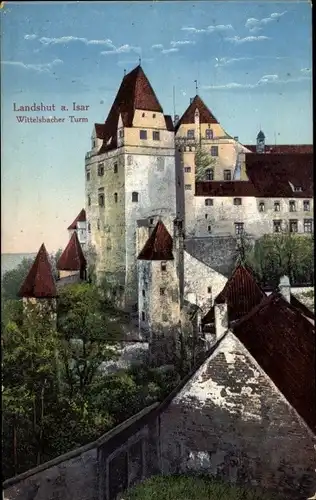 Ak Landshut in Niederbayern, Wittelsbacher Turm