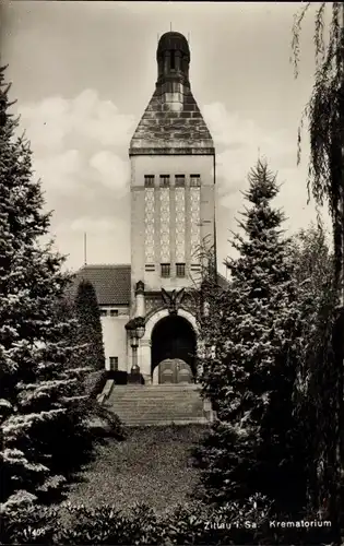 Ak Zittau in Sachsen, Krematorium