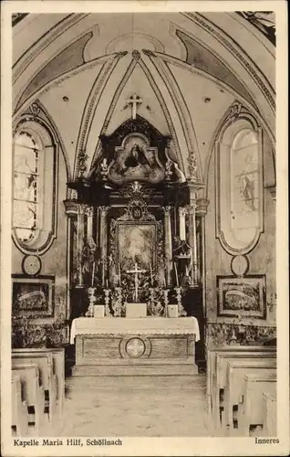 Ak Schöllnach in Niederbayern, Kapelle Maria Hilf, Inneres, Altar