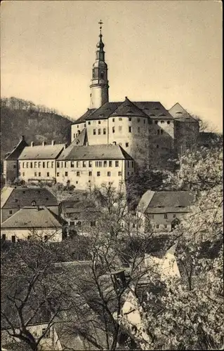 Ak Weesenstein Müglitztal in Sachsen, Schloss im Frühling