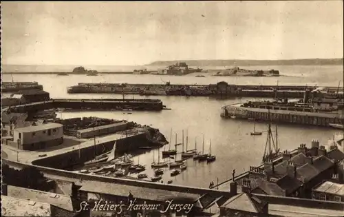Ak Saint Helier Kanalinsel Jersey, Hafenbild