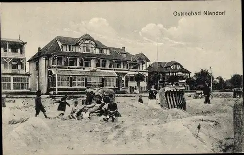 Ak Ostseebad Niendorf Timmendorfer Strand, Strandpartie, Strandkörbe