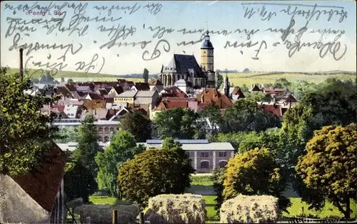 Ak Penig in Sachsen, Gesamtansicht, Stadtkirche