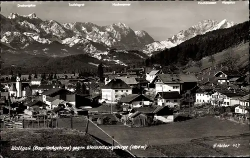 Ak Wallgau Oberbayern, Wettersteingebirge, Alpspitze