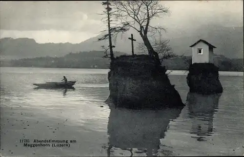 Ak Kanton Luzern Schweiz, Abendstimmung am Meggenhorn