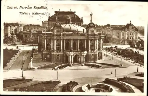 Ak Zagreb Kroatien, Nationaltheater