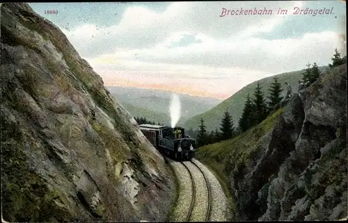 Ak Ansicht der Brockenbahn im Drängetal, Kurge