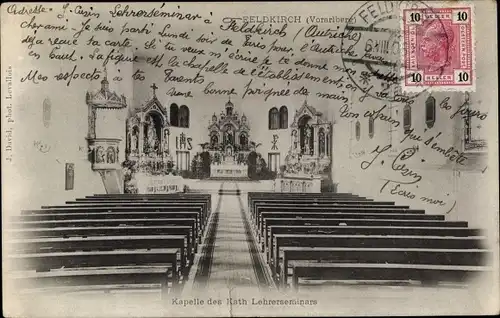 Ak Feldkirch Vorarlberg, Kapelle des Katholischen Lehrerseminars