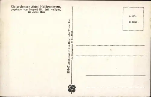 Ak Heiligenkreuz Niederösterreich, Stift Heiligenkreuz, Stiftshof, Dreifaltigkeitssäule