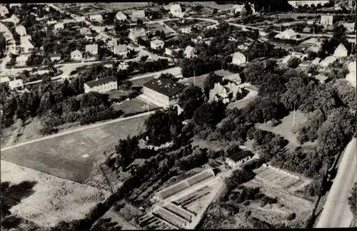 Ak Elsinore Helsingör Dänemark, Luftbild der Hochschule, Ort
