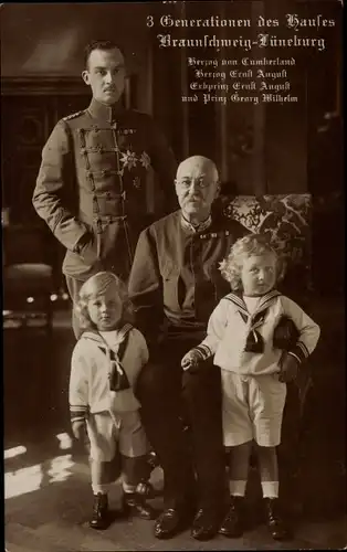 Ak Herzog Ernst August von Braunschweig Lüneburg, Herzog von Cumberland, Erbprinz, Georg Wilhelm