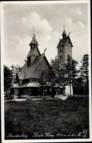 Ak Karpacz Górny Brückenberg Krummhübel Riesengebirge Schlesien, Kirche Wang