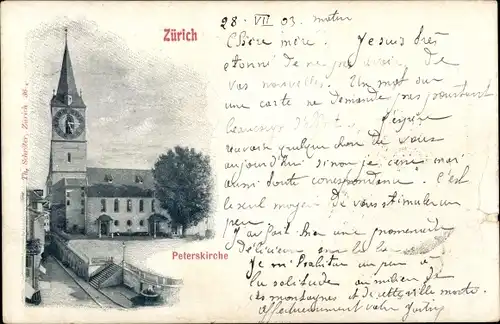 Ak Zürich Stadt Schweiz, Peterskirche