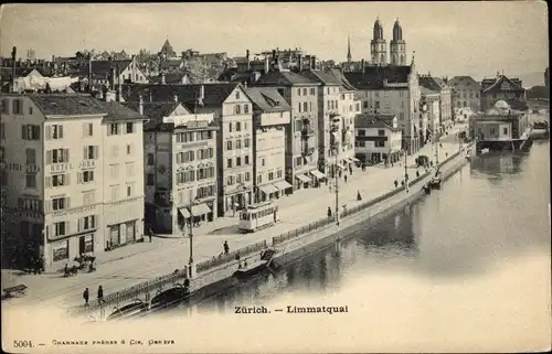 Ak Zürich Stadt Schweiz, Limmatquai