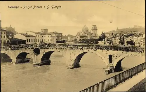 Ak Verona Veneto, Ponte Pietra e S. Giorgio