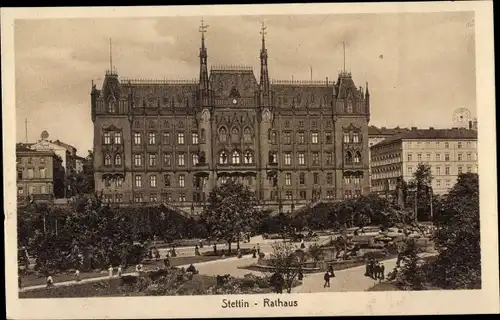 Ak Szczecin Stettin Pommern, Rathaus