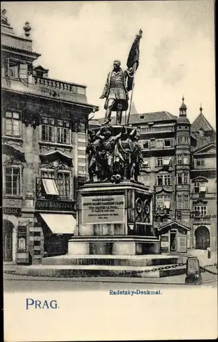 Ak Praha Prag Tschechien, Radetzky-Denkmal