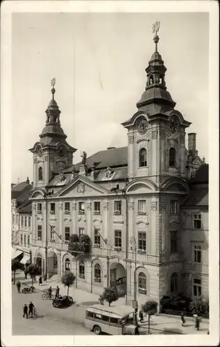 Ak Písek Pisek Südböhmen, Rathaus, Bus