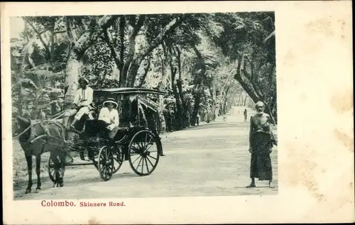 Ak Colombo Ceylon Sri Lanka, Skinners Road, Kutsche